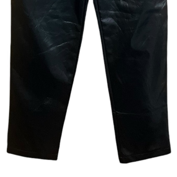 Princess Polly Love Club Black Faux Vegan Leather Straight Pants Size 4 - Picture 5 of 12